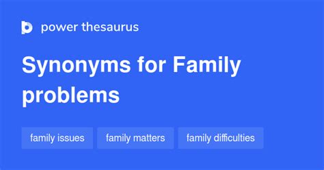 FAMILY PROBLEMS in Thesaurus: 100.
